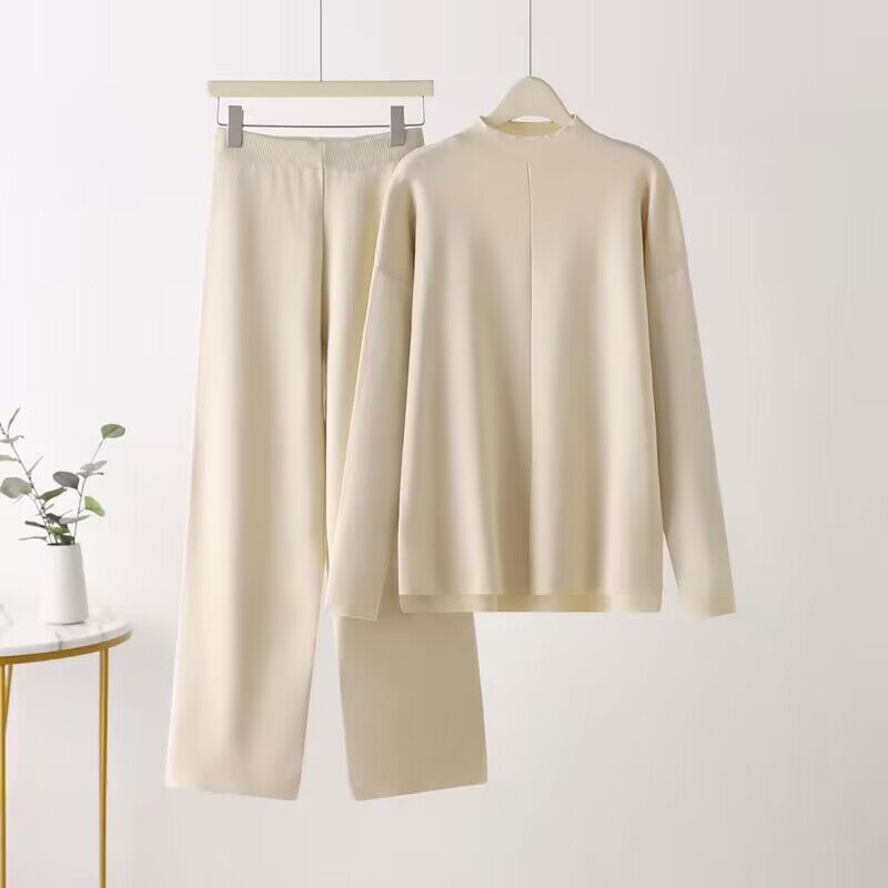 Street Wave Women Elegant Long Sleeve Top And Palazzo Pants Set For Any Occasion Perfect For Day Or Evening