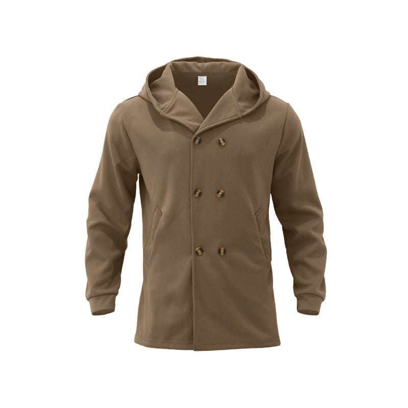 Street-Wave Mens Double-Breasted Lined Coat For Warmth And Modern Street Style Everyday
