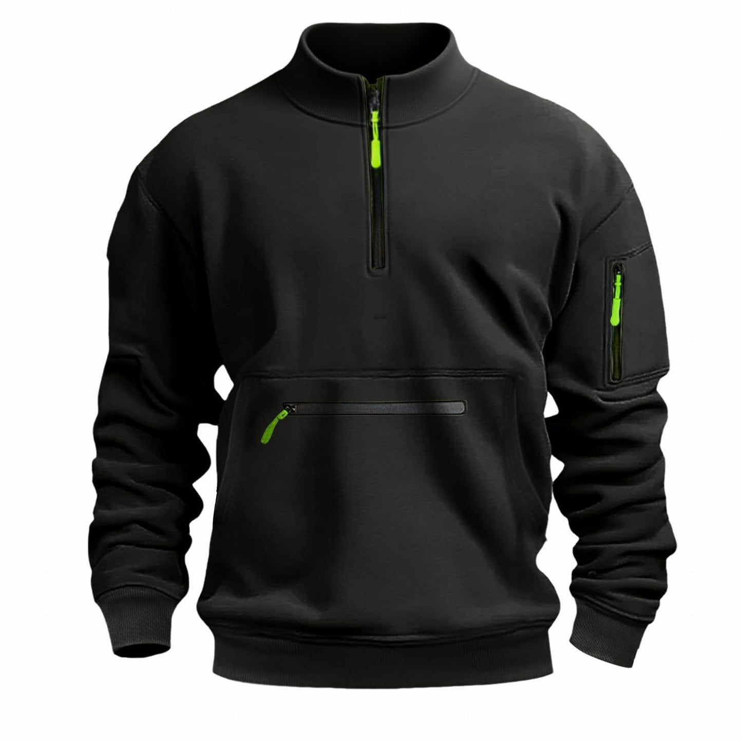 Street Wave Men's Functional Zip Sweatshirt With Chest Zip Pocket For Active Outdoors