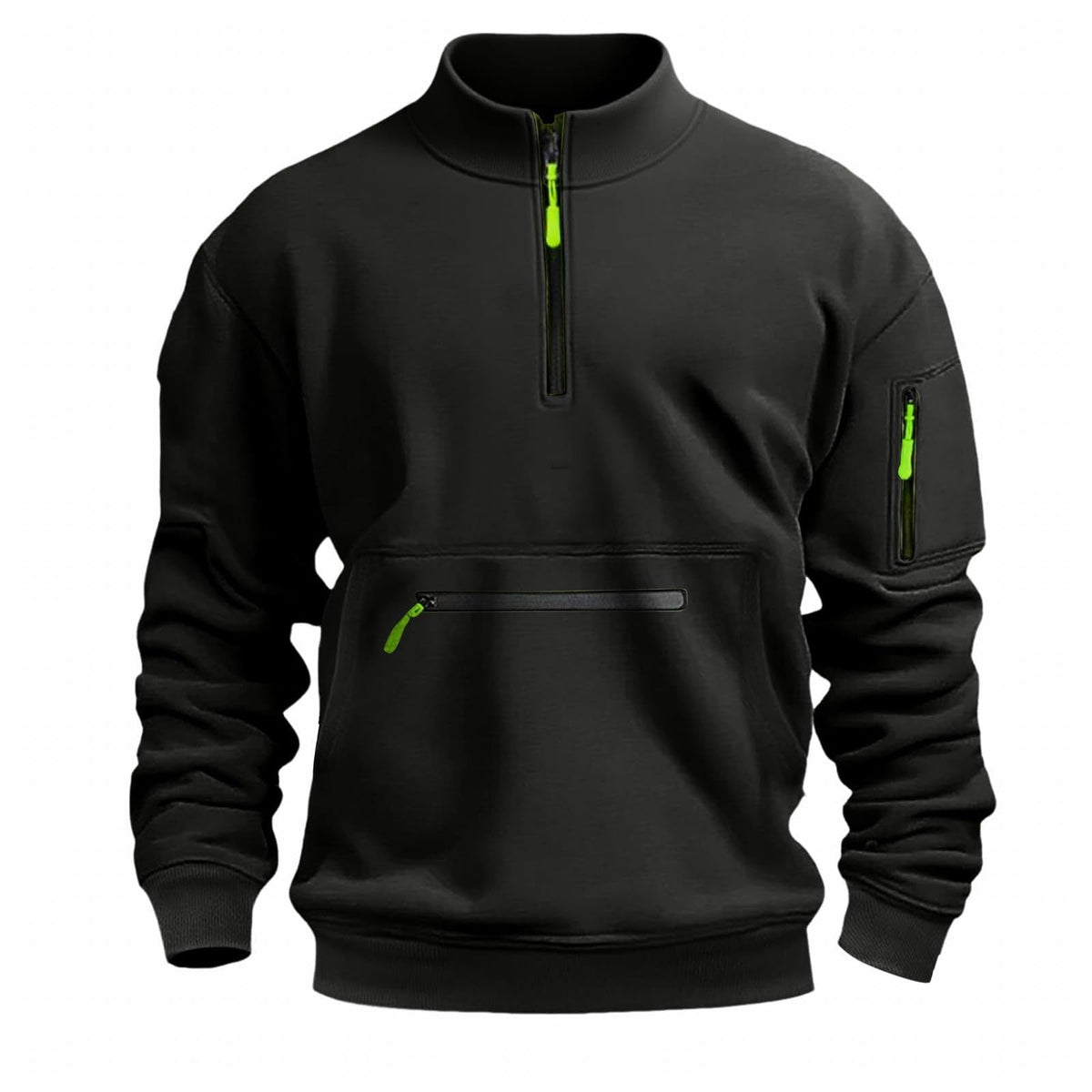 Street Wave Men's Functional Zip Sweatshirt With Chest Zip Pocket For Active Outdoors