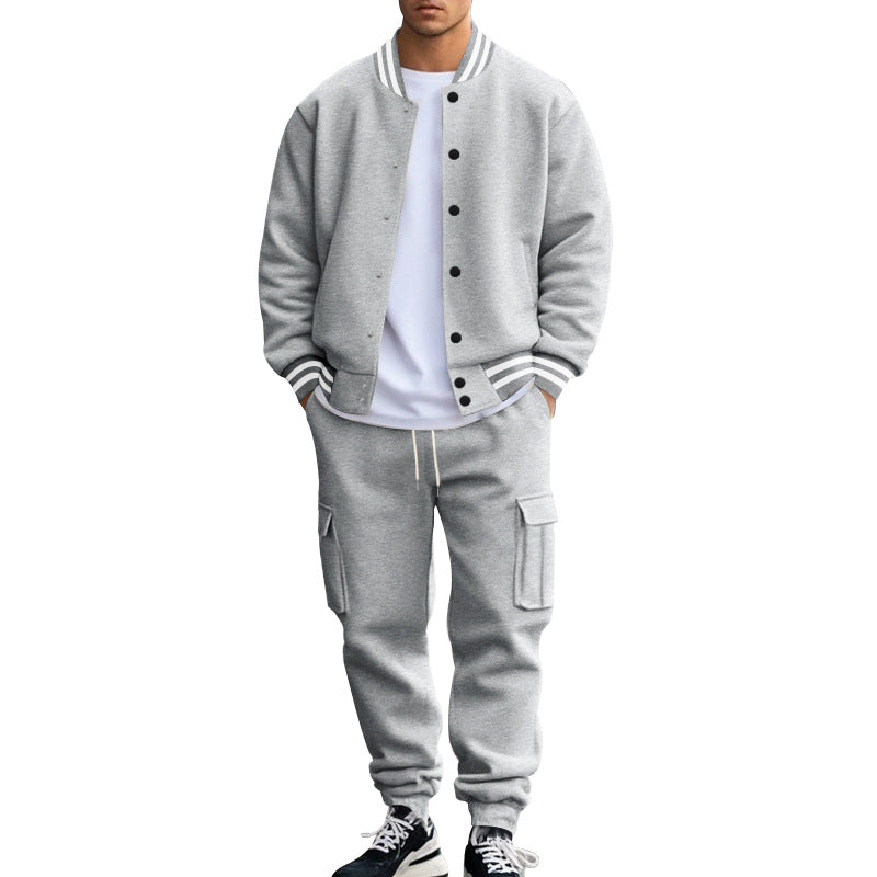 Street-Wave Men's Casual Sports Suit With Practical Pockets And Elastic Waistband For Relaxed Everyday Comfort