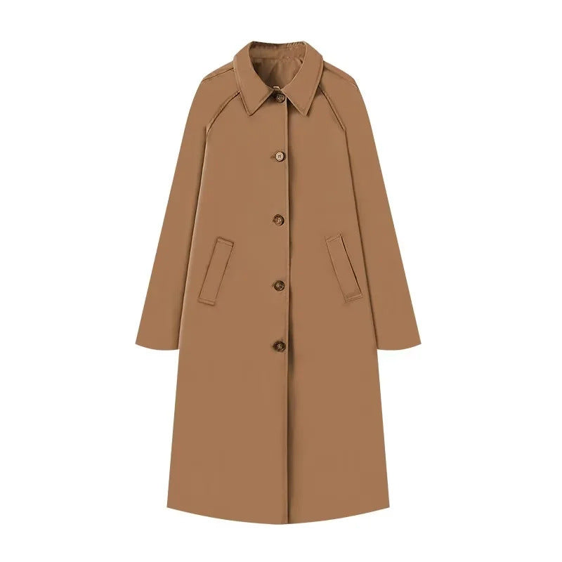 Street-Wave Trail Trench Coat With Checked Lining, Lightweight, Fitted Silhouette For Urban Fashionistas