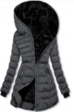 Street-Wave Women's Hooded Puffer Jacket With Warm Fleece Lining For Winter Comfort