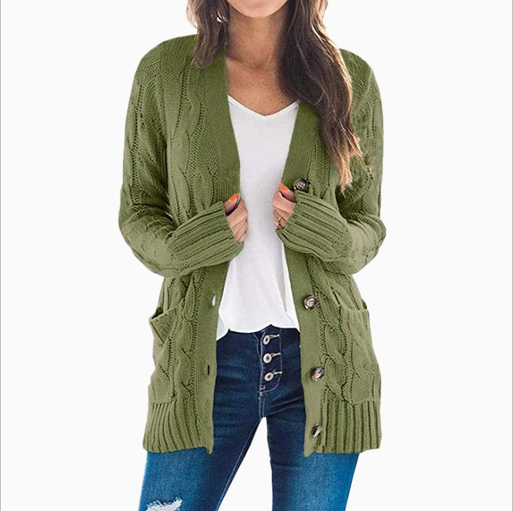 Streetwave Women's Cable Knit Cardigan With Playful Cable Pattern Cozy Breathable Knitwear