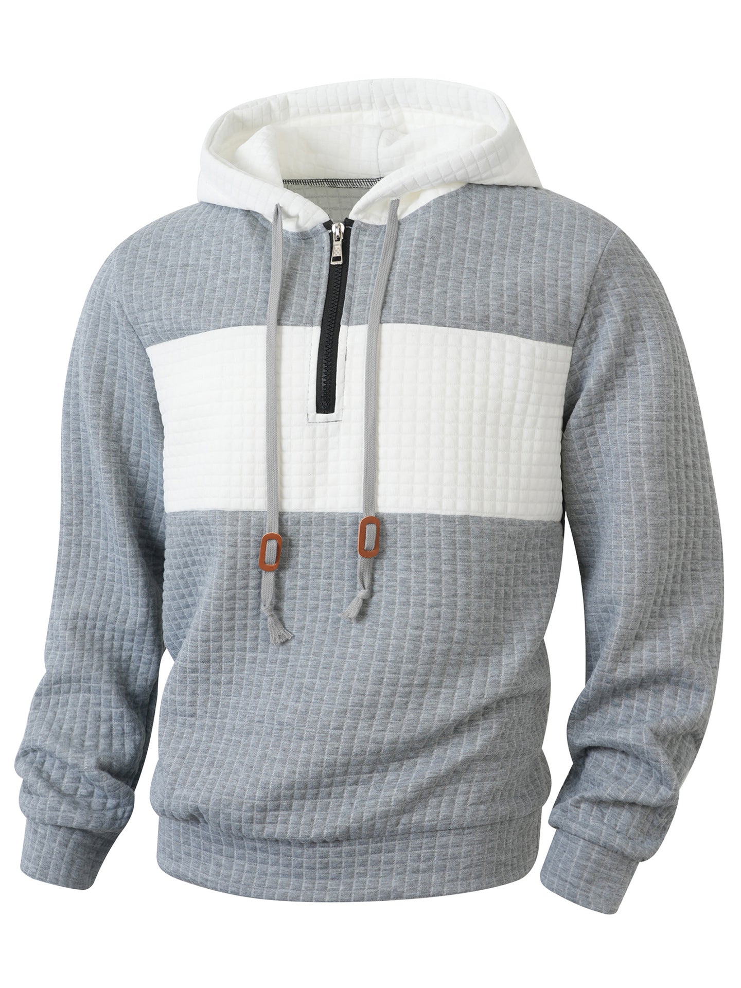 Street-wave Men's Quilted Zip Hoodie Quarter Zip With Structured Design For Men All Day Comfort