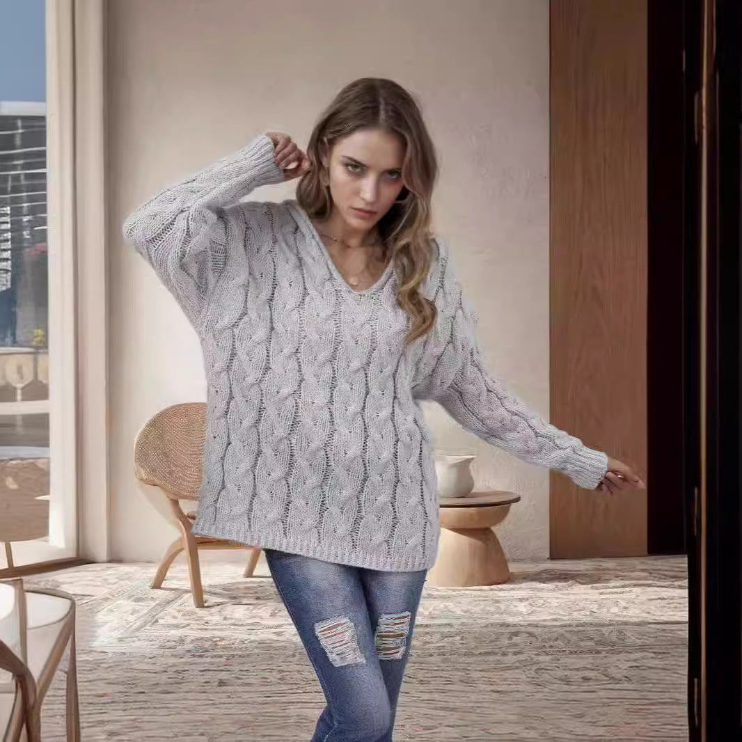 Streetwave Womens Chunky Knit Sweater With Cable Design And Ultra Cozy Loose Fit For Fall And Winter