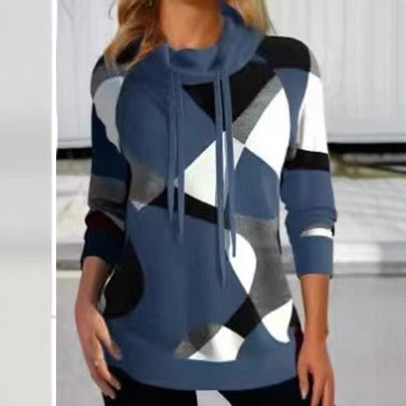 Geometric Pattern Womens Hoodie Sweatshirt Streetwave Slim Fit Comfort For Everyday Wear