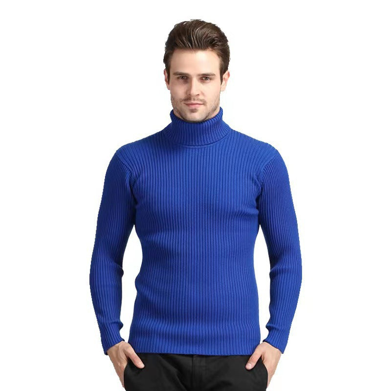 Streetwave Mens Fine Cotton Turtleneck Sweater With Structured Rib Texture For Modern Men Premium Comfort