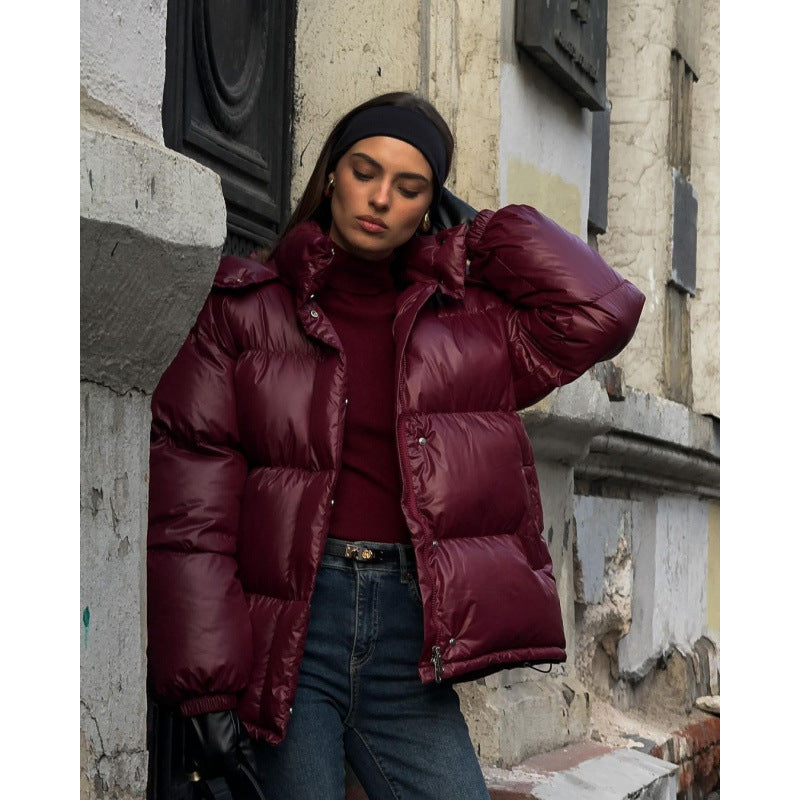 Street-Wave Women Quilted Puffer Jacket With Shiny Finish For Effortless Winter Warmth