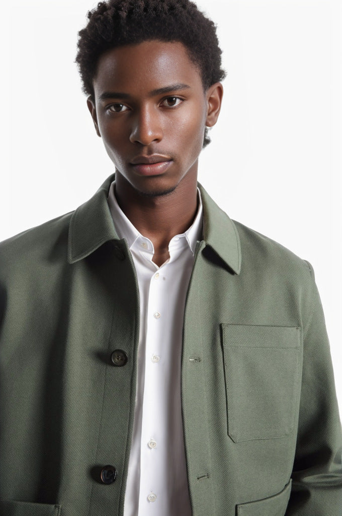 Street-Wave Men's Fashion Utility Jacket With Handy Pockets For Urban Daily Wear