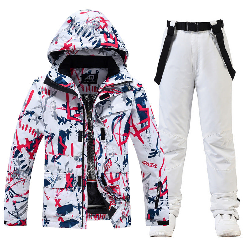 Street-Wave Mens Ski Suit Premium Water-Resistant Two-Piece Hooded Jacket