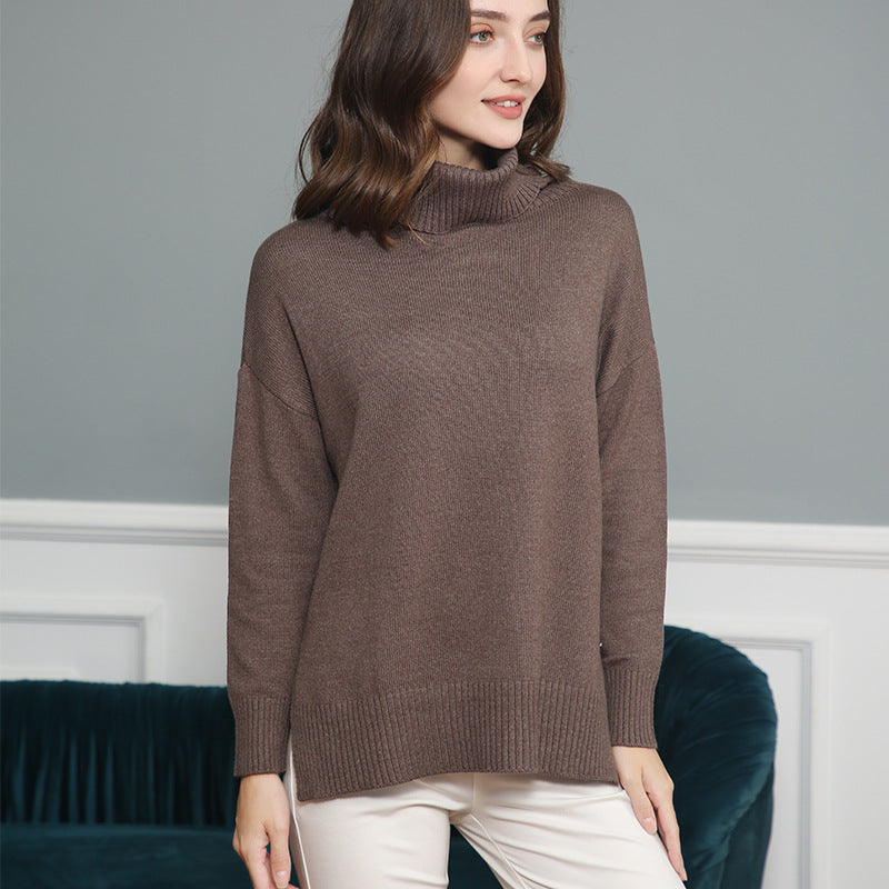 Street-Wave Women's Turtleneck Sweater With Relaxed Fit Soft Knit Cozy All-Day Comfort