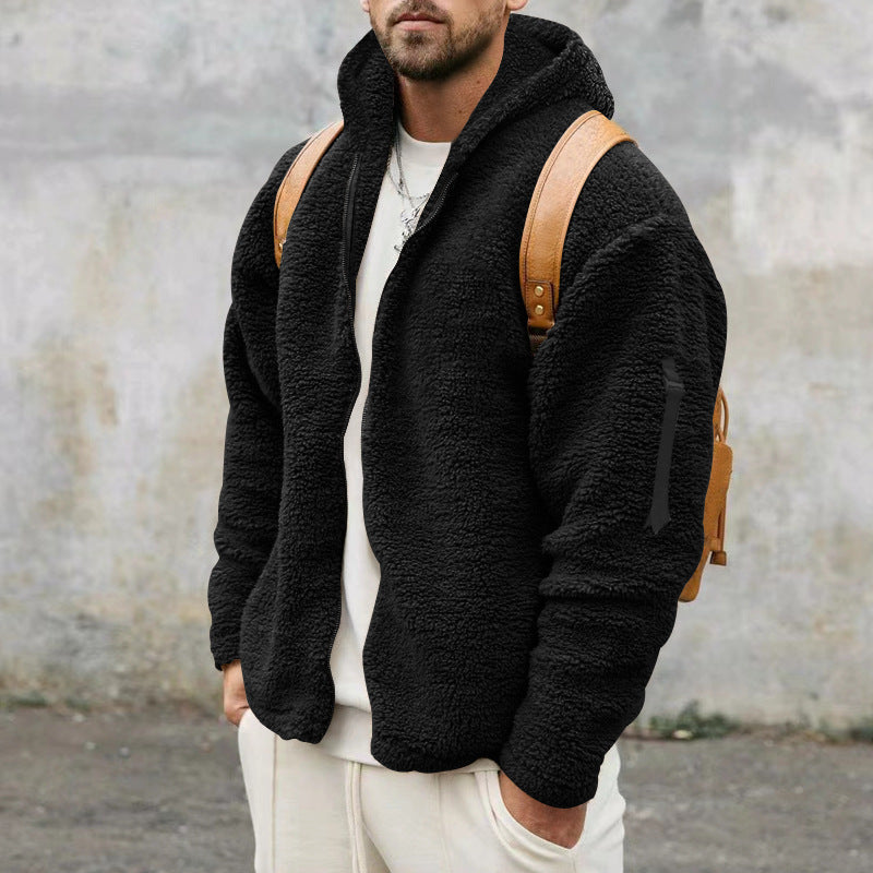 Mens Fleece Winter Jacket With Hood By Streetwave Cozy Soft Exterior For Men Warm Thermal Comfort