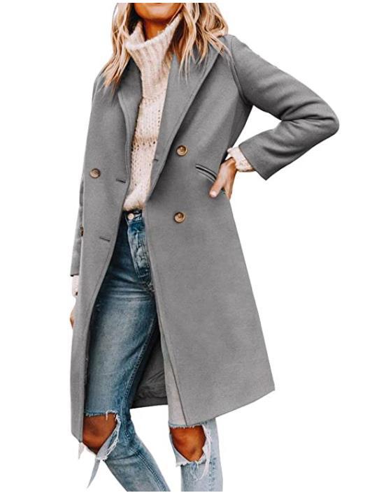 Street-Wave Ladies Double Button Coat Elegant Yet Casual Outerwear For Everyday Style