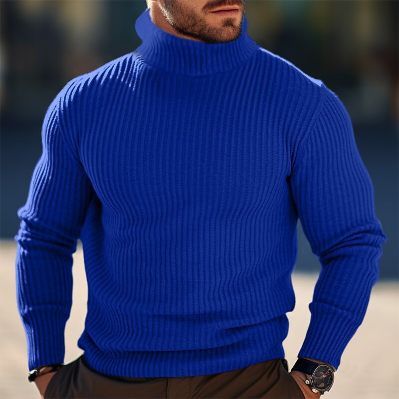 Streetwave Stand Collar Sweater For Men In Structured Knit Warm Modern Winter Top