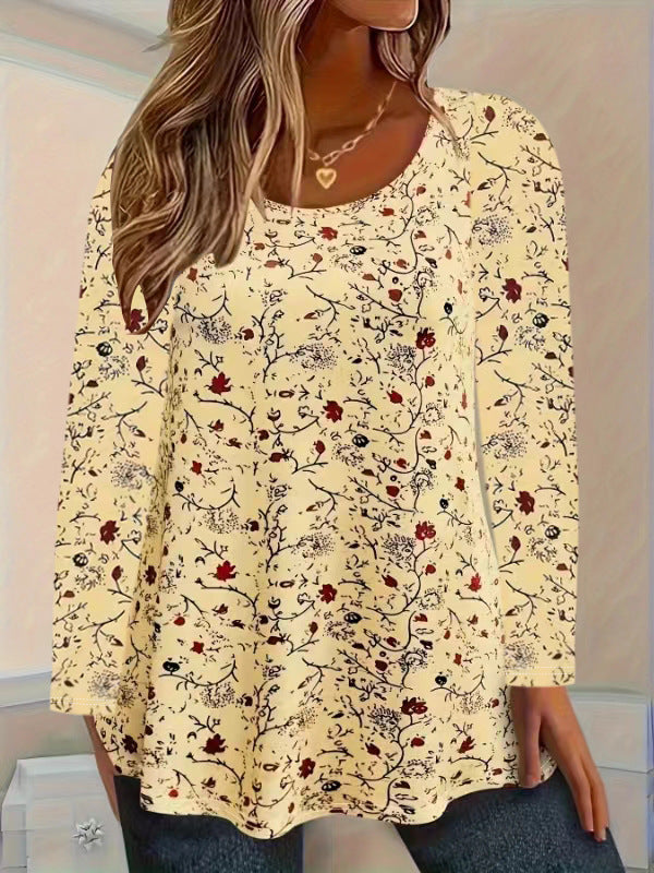 Street Wave Womens Floral Blouse With Relaxed Fit Breathable Everyday Top For Modern Women