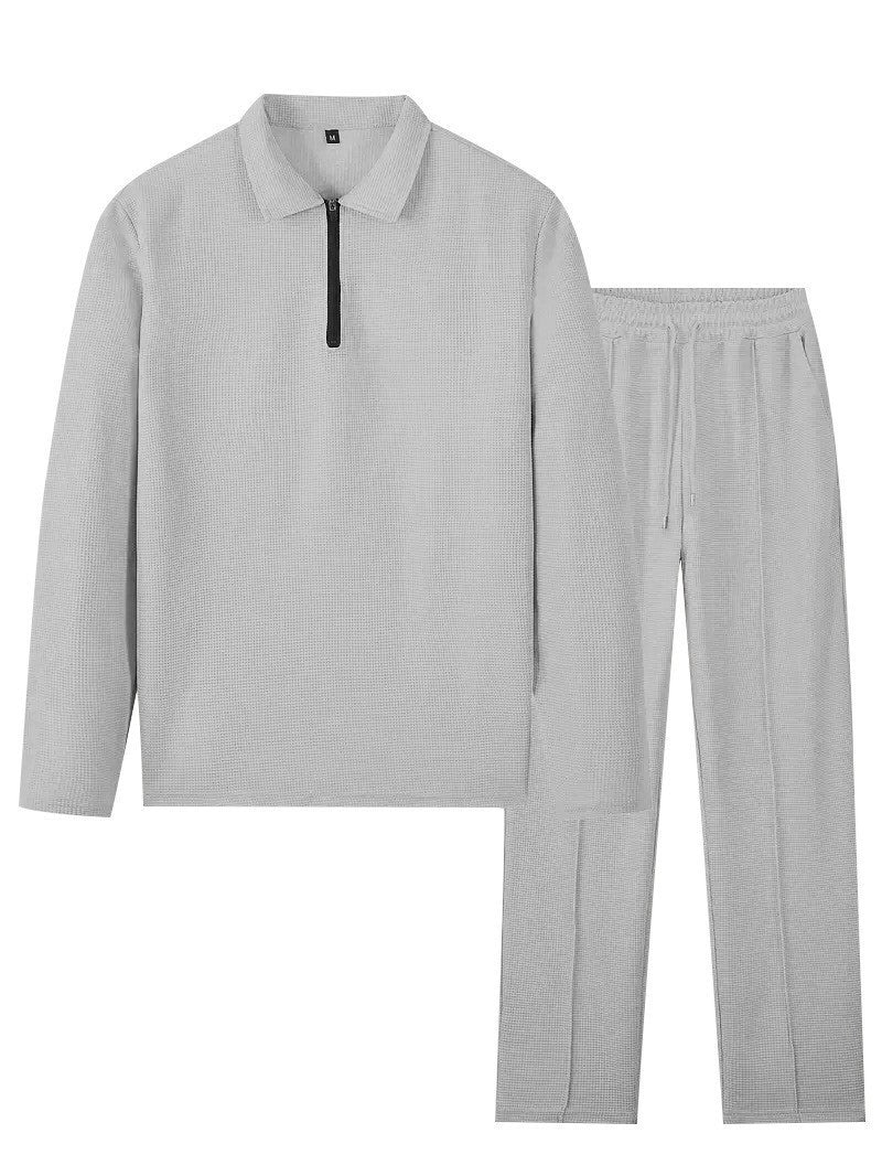 Streetwave Mens Sport Polo Shirt And Jogger Set Breathable Comfort For Active Loungewear