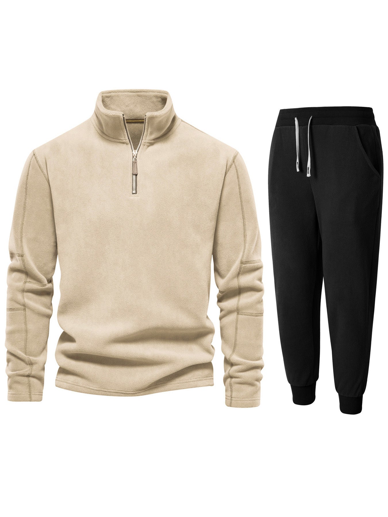 Street Wave Mens Fleece Zip Top and Joggers Set for All Day Comfort Style and Versatility
