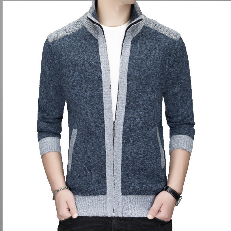 Mens Cardigan With Zipper And High Collar Streetwave Knit Jacket For Men Versatile Everyday Wear