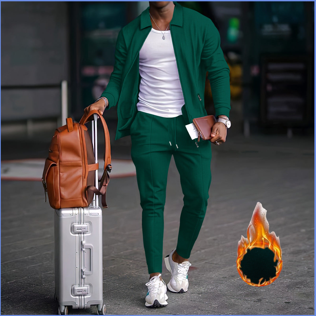 Streetwave Mens Athletic Leisure Suit With Structured Design And Elastic Waistband