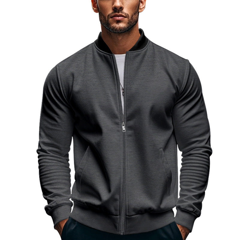 Street-wave Mens Stylish Sport Jacket With High Collar And Practical Pockets For Outdoor Activity