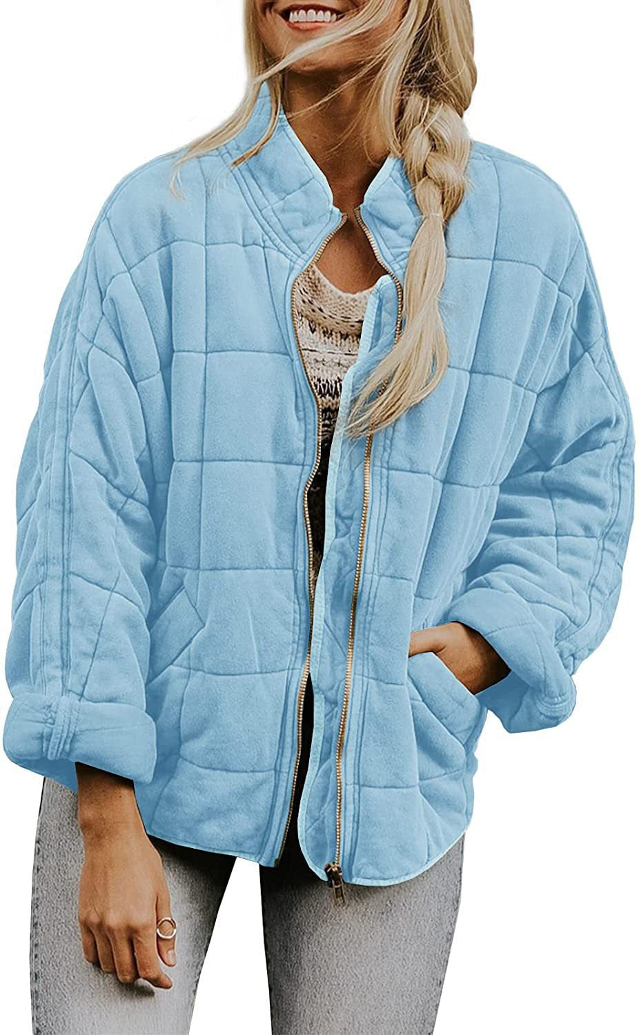 Street Wave Women Quilted Hoodie Jacket With Zip Front And Pockets For Warm Everyday Comfort