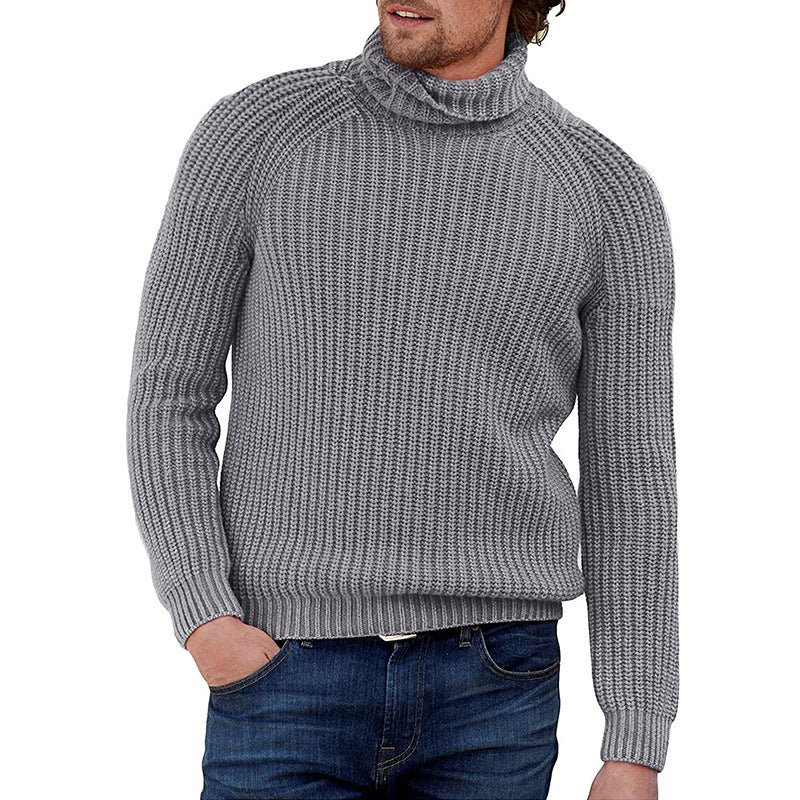 Street Wave Mens Chunky Knit Turtle Neck Sweater Premium Warmth For Cold Weather