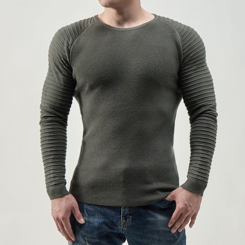 Streetwave Mens Ribbed Long Sleeve Shirt Slim Fit Breathable Cotton Blend For Everyday Comfort