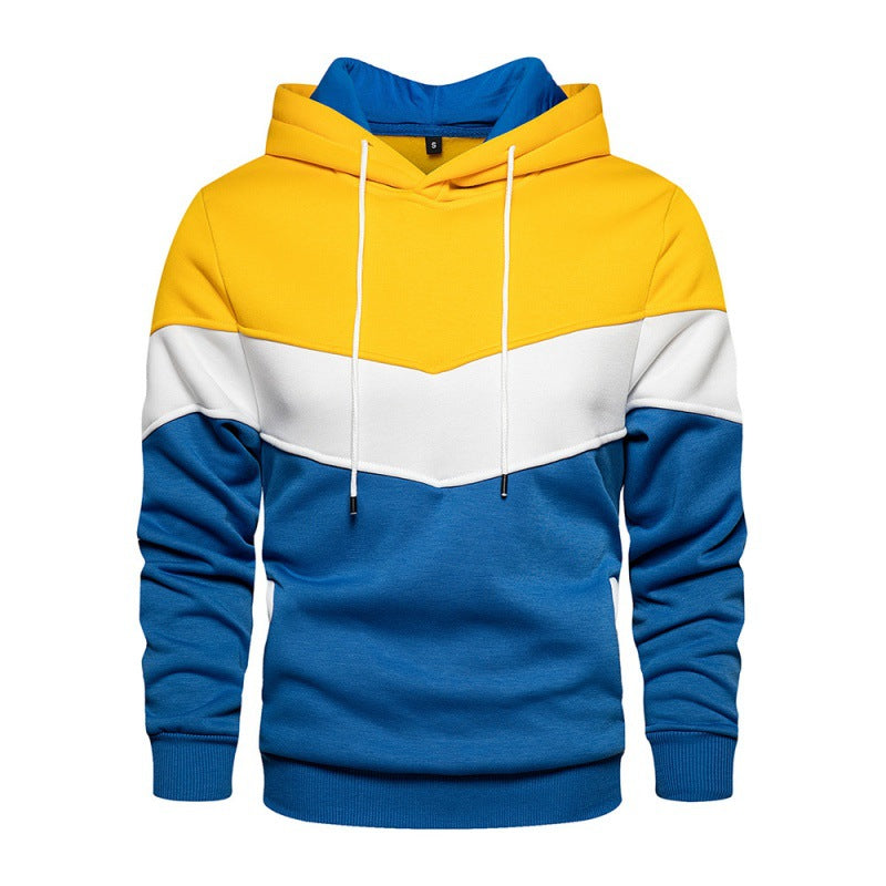 Street Wave Men's Color Block Hoodie With Soft Fleece Lining For Urban Comfort All Day