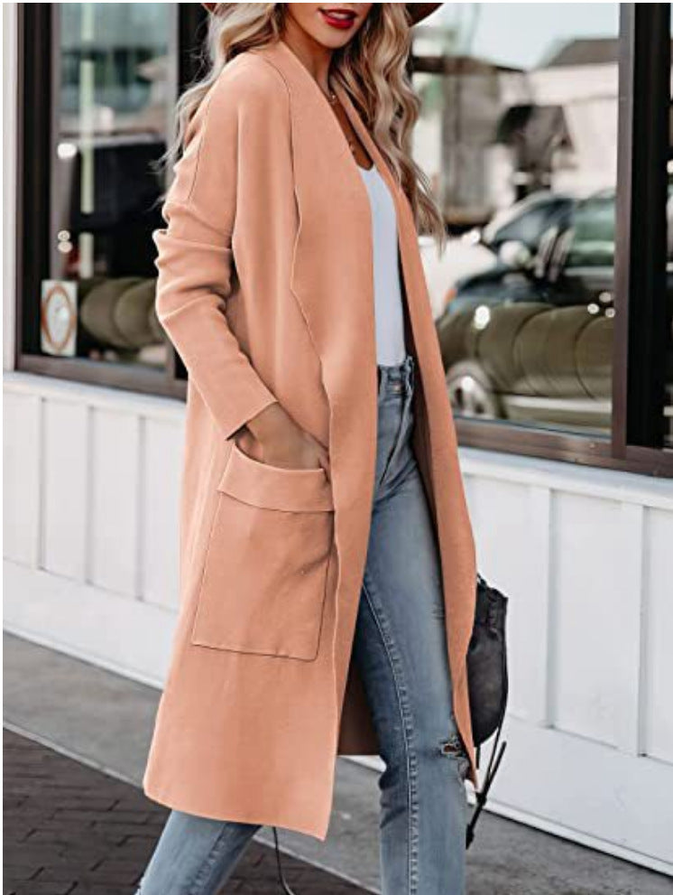 Street Wave Womens Cardigan With Pockets Long Sleeve Casual Everyday Comfort Versatile Layering