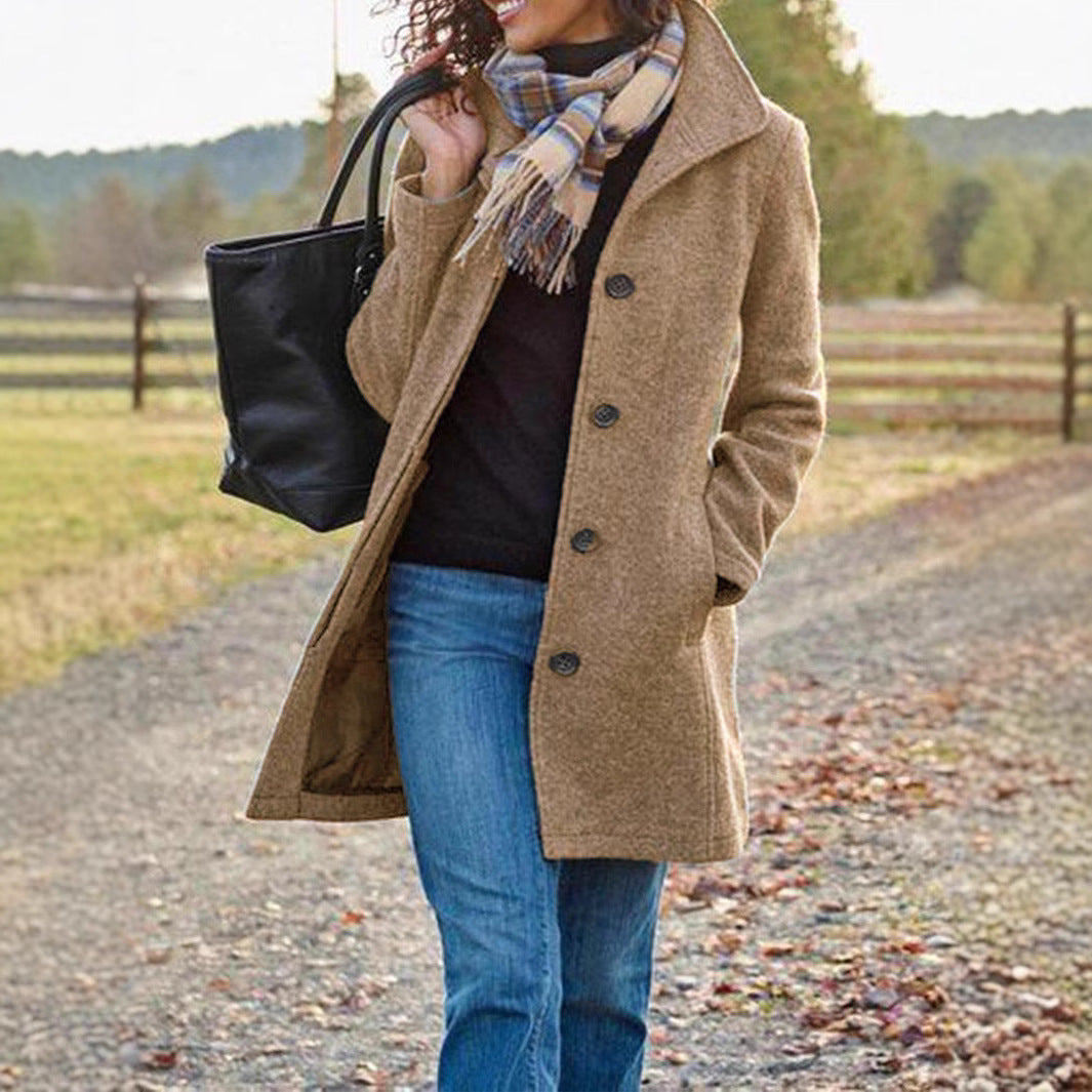 Street Wave Womens Elegant Wool Coat For Women With Breathable Soft Fabric And Timeless Comfort