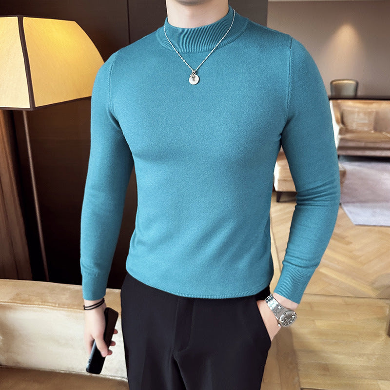 Street-Wave Men's High-Neck Sweater With Elegant Modern Fit For Stylish Casual And Office Wear