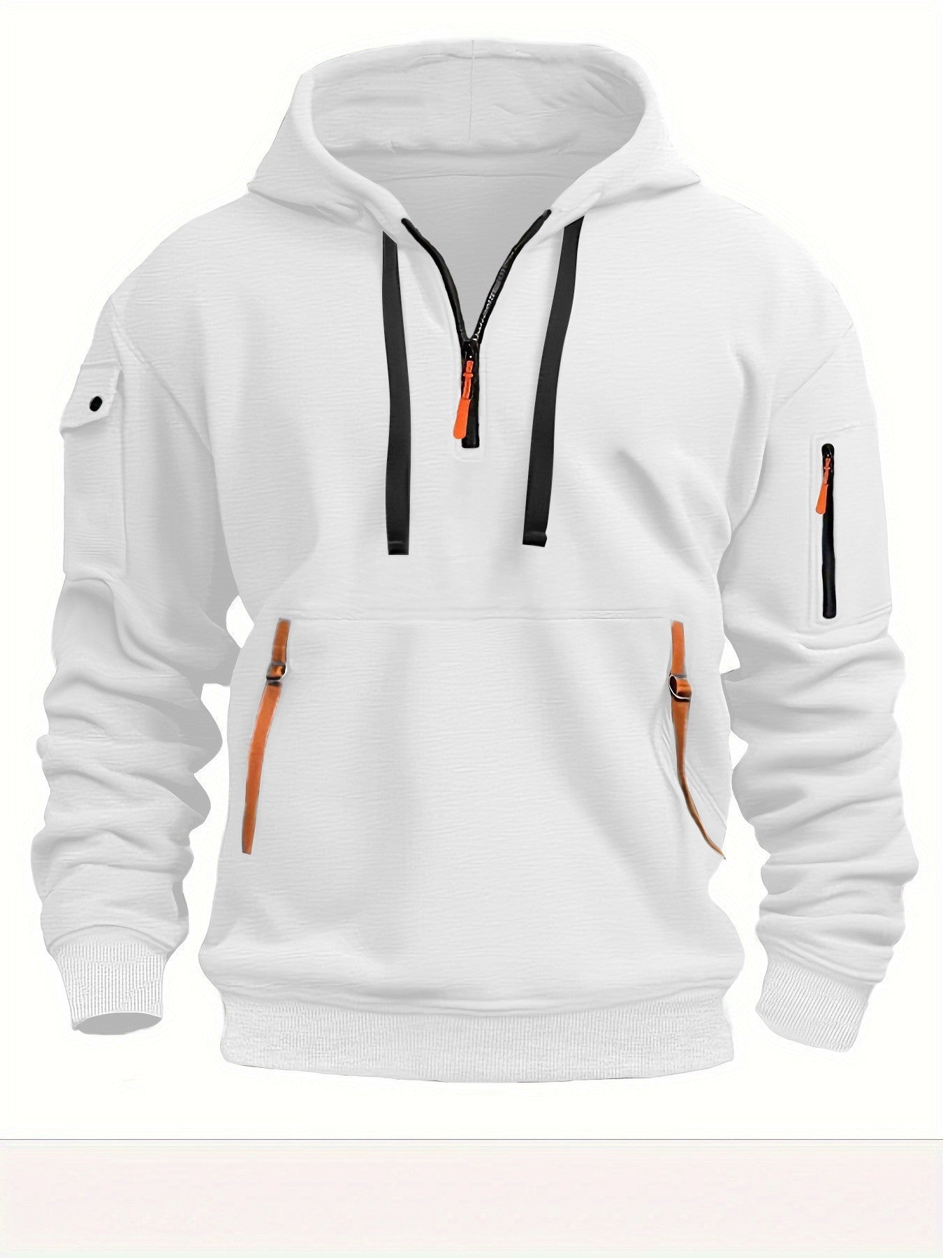 Mens Functional Hoodie Street-wave With Zippered Pockets For Active Men Comfort And Style