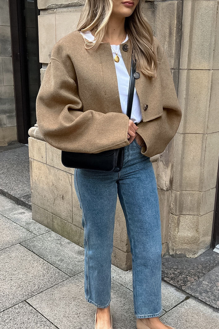 Street-Wave Wool Coat For Women In Brown Relaxed Fit Modern Cozy Durable Wardrobe Essential