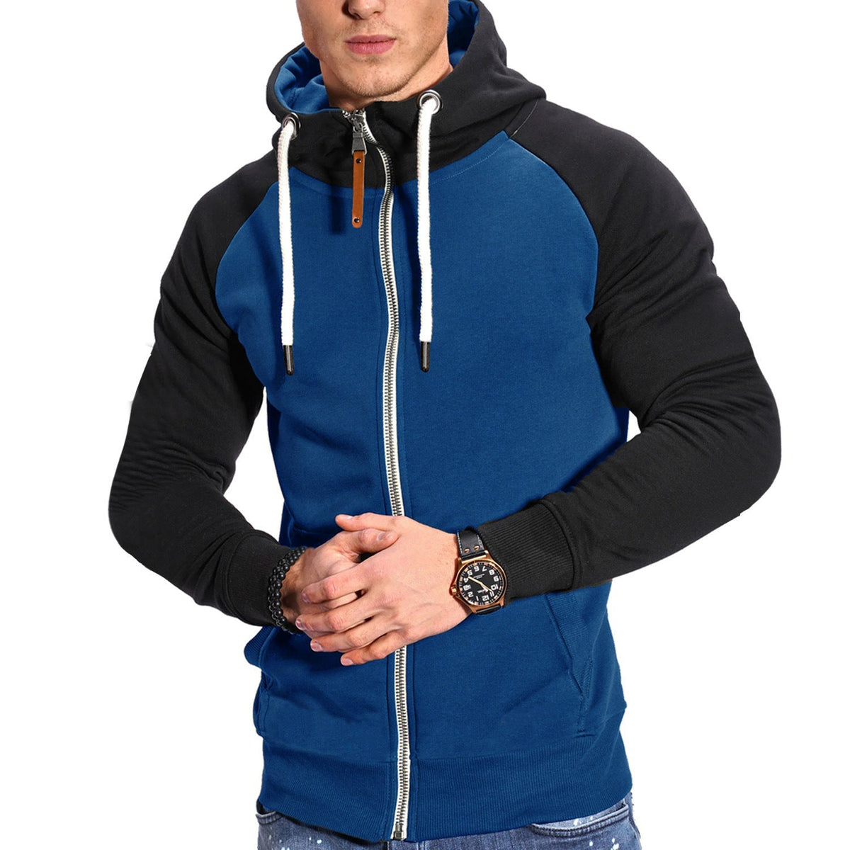 Street-Wave Men's Hooded Zip Hoodie With Premium Zipper Refined Style For Style Conscious Men