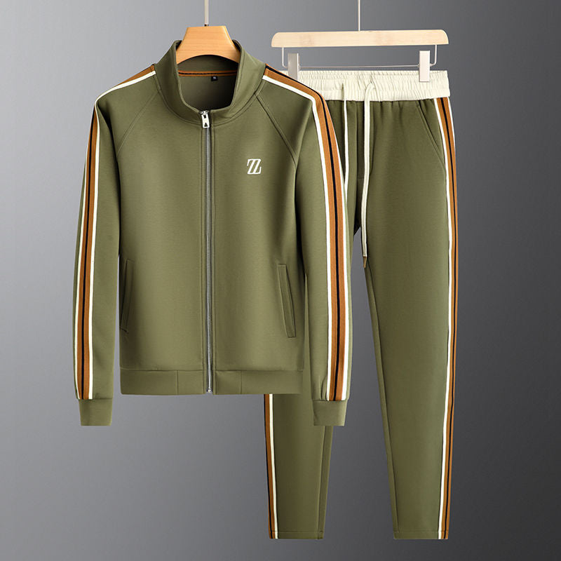 Street Wave Gavin Mens Everyday Jogging Suit Set With Side Stripes Tapered Fit