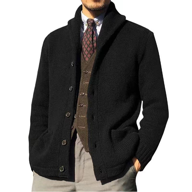 Men's Shawl Collar Cardigan Streetwave Modern Casual Knitwear For Everyday Comfort And Style