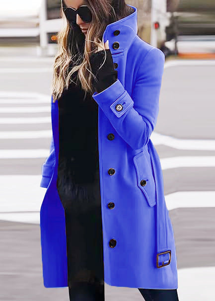 Street-wave Women's Elegant Double-Breasted Wool Coat Breathable Comfort Chic All Season Outerwear