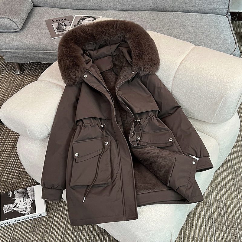 Street-Wave Womens Winter Parka With Cozy Fleece Lining Water Resistant And Practical Pockets For Urban Style
