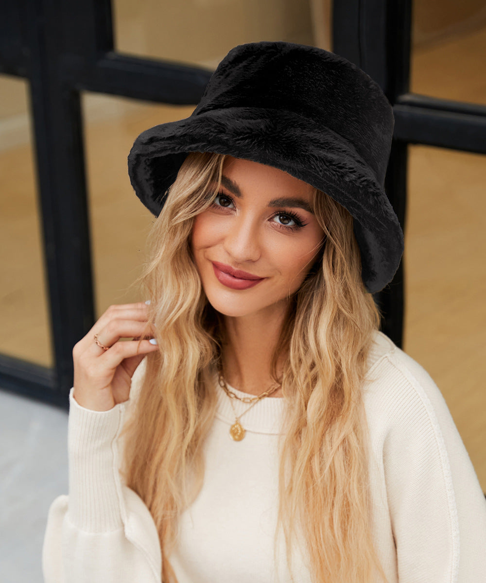 Street-Wave Women Plush Hat - Cozy Soft Fur For Stylish Winter Warmth And Chic Look