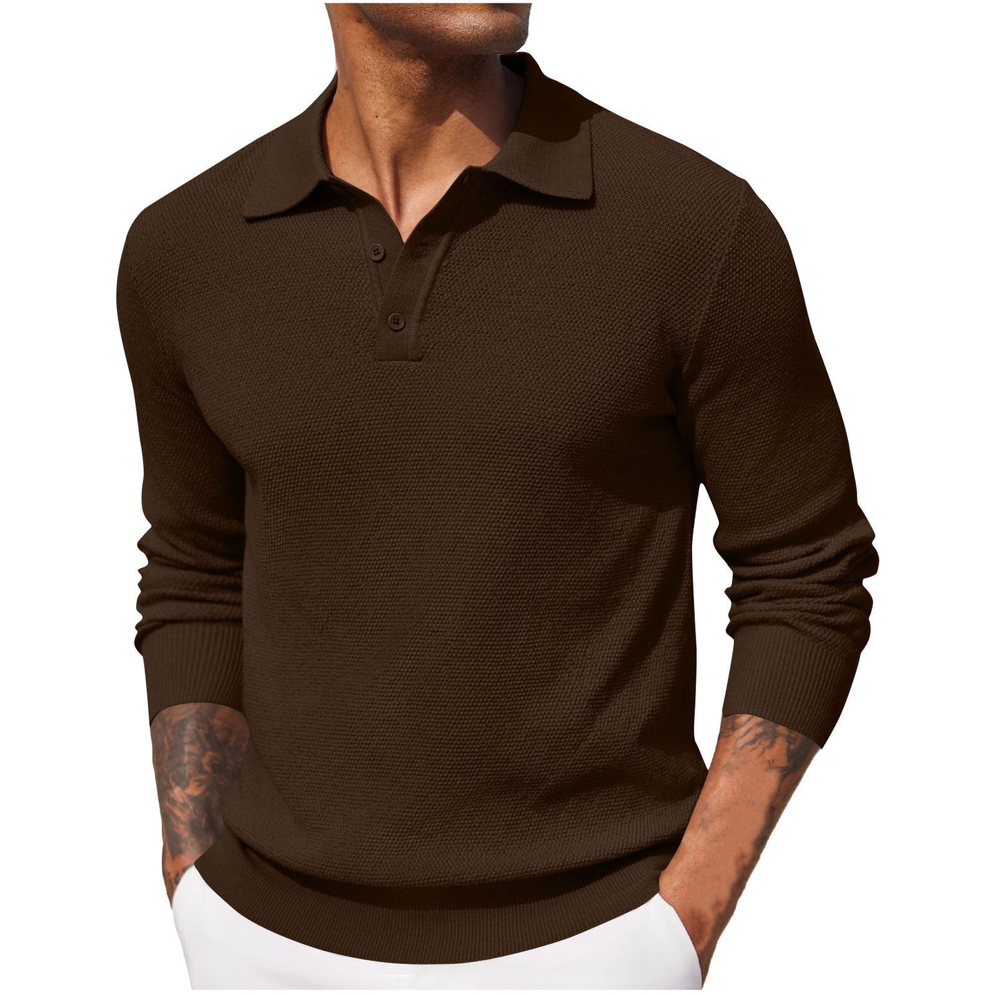 Pique Linen Blend Polo Shirt For Men By Street-Wave - Elegant Comfort And Premium Casual Essential