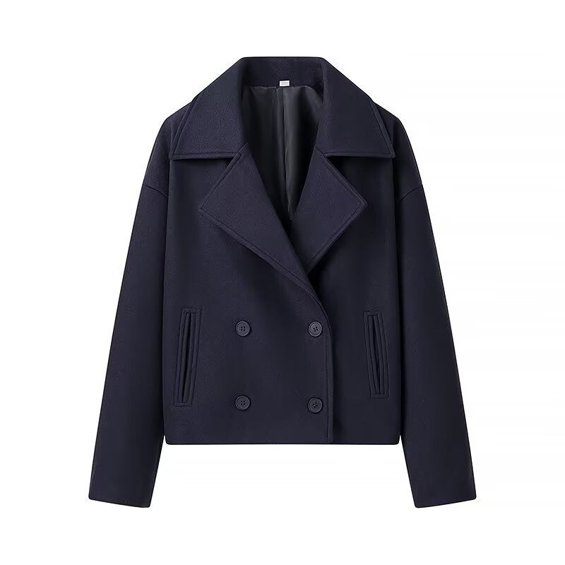 Street Wave Women Double Breasted Wool Jacket Chic Warmth Premium Materials For Fashion Forward Women