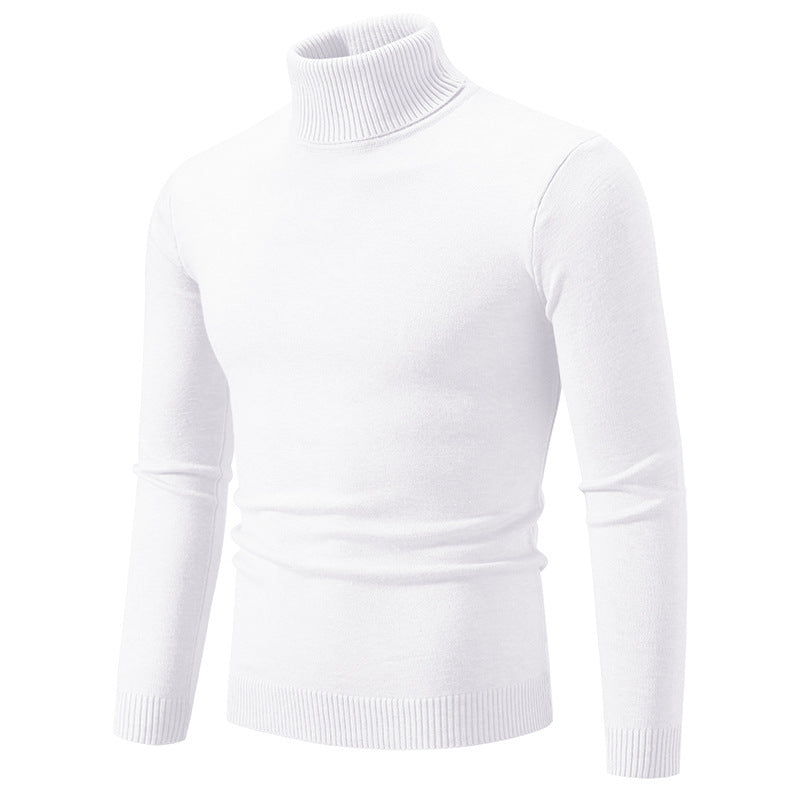 Street-Wave Men's Elegant Fine Cotton Turtleneck Sweater Slim Fit Soft Comfort Everyday Wear
