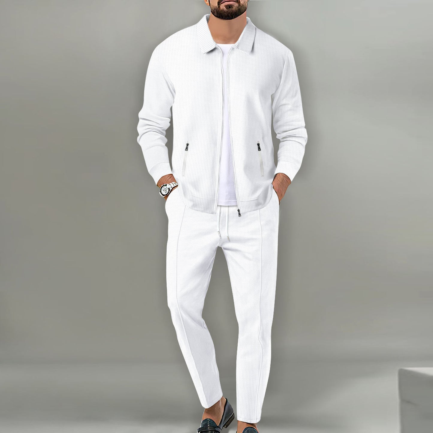 Street-wave Men's Casual Tracksuit With Sporty Fit And Breathable Lightweight Fabric