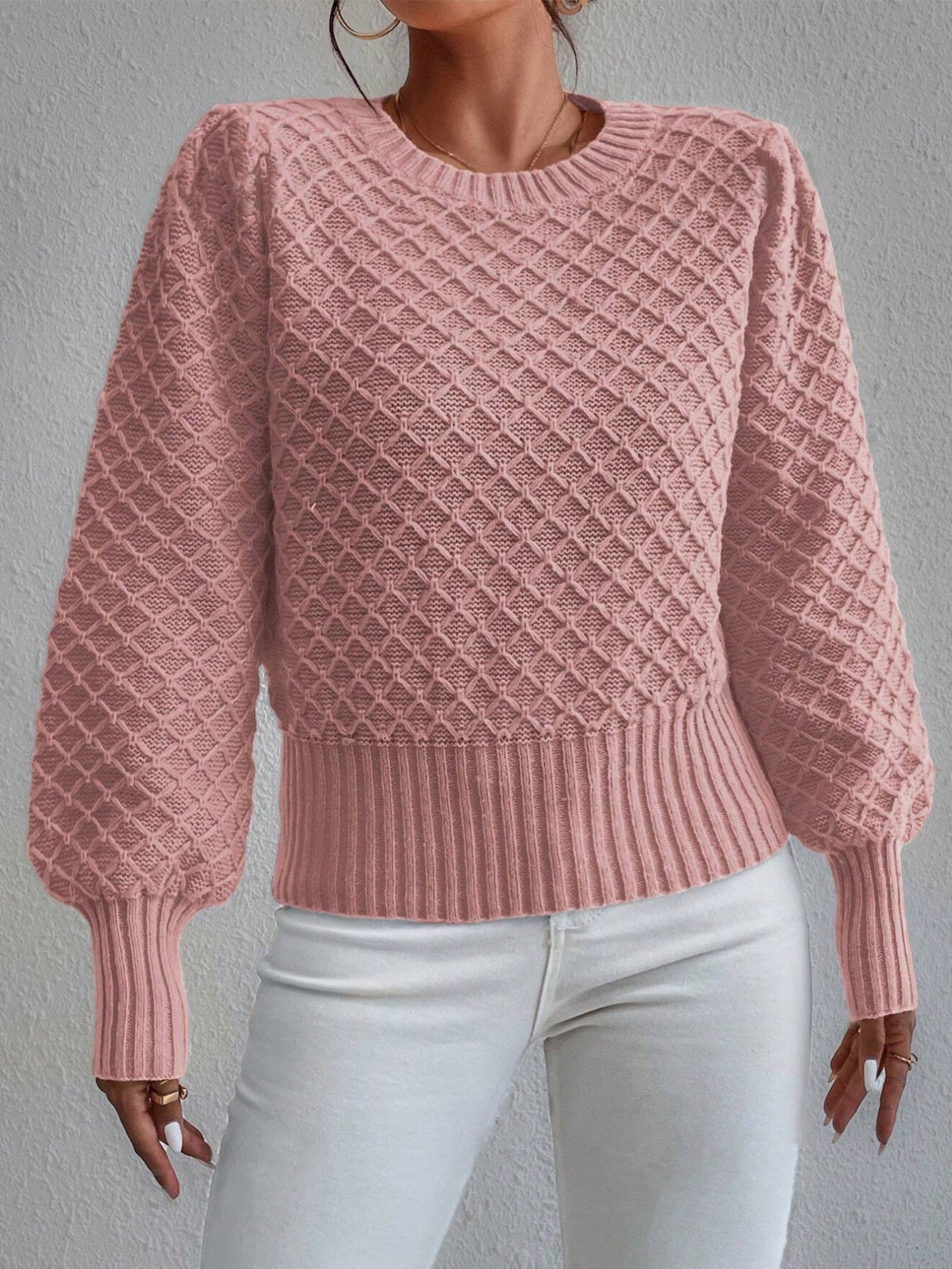 Streetwave Womens Wool Blend Quilted Pullover Sweater Relaxed Fit Cozy Warmth For Women