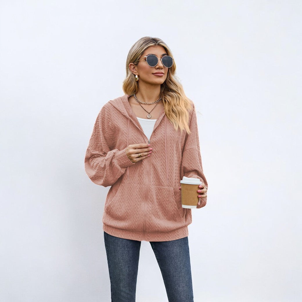Street Wave Cozy Knit Hoodie for Women with Soft Comfort Oversized Fit and Flattering Style
