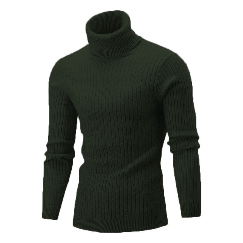Street-wave Mens Cozy Rollneck Knit Sweater in Fine Rib Knit for Cold Days Everyday Comfort and Style