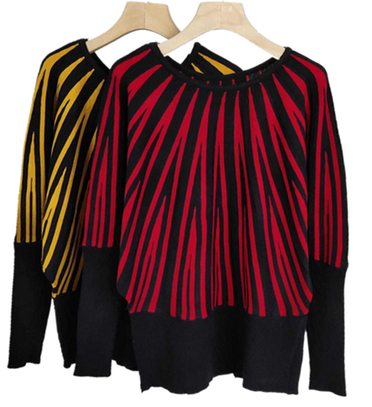 Street Wave Womens Striped Knit Sweater Soft Cozy Comfort Loose Fit for Modern Style
