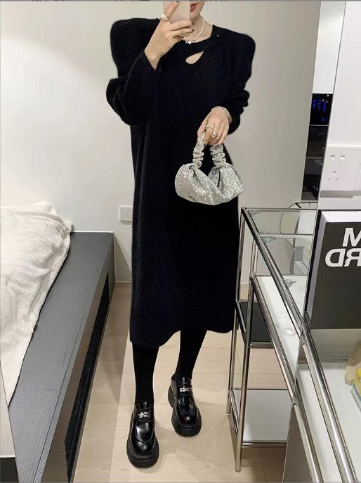 Street-wave Women's Knit Dress With Modern Design And Elegant Details For Luxurious Comfort