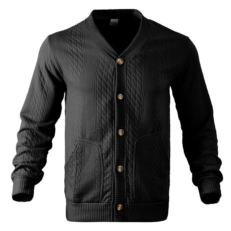 Street-Wave Men's Knit Cardigan With Premium Textured Pattern And Modern Buttons For Men